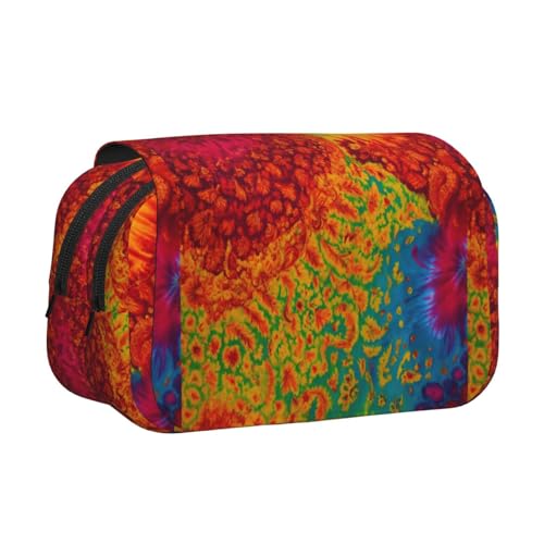 lootpe Federmäppchen mit Batikmotiv, Hippie-Druck, großes Fassungsvermögen, Markertasche, Schreibwaren-Organizer-Tasche, tragbare Büro-Stifttasche von Lootpe