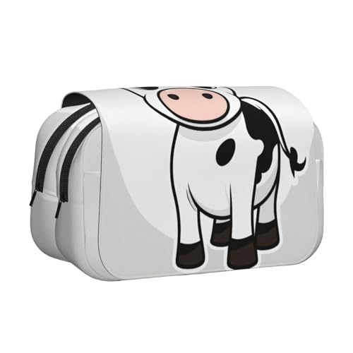 lootpe Federmäppchen mit Cartoon-Milchkuh-Aufdruck, großes Fassungsvermögen, Marker-Tasche, Schreibwaren-Organizer-Tasche, tragbare Büro-Stifttasche von Lootpe
