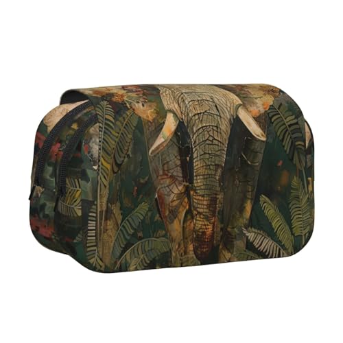 lootpe Federmäppchen mit Elefanten-Aufdruck, großes Fassungsvermögen, Markertasche, Schreibwaren-Organizer-Tasche, tragbare Büro-Stifttasche von Lootpe