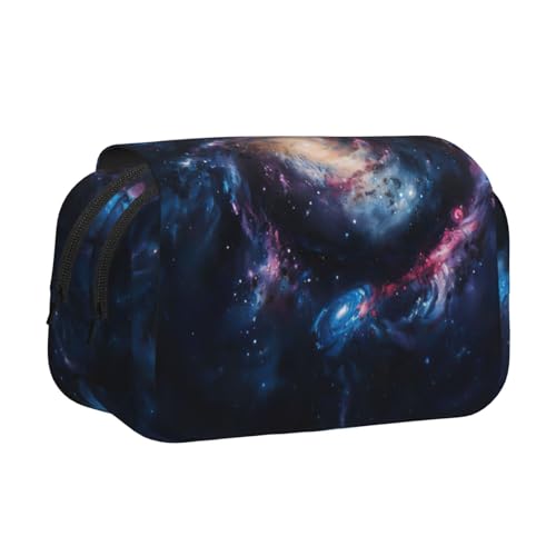 lootpe Federmäppchen mit Galaxie-Druck, großes Fassungsvermögen, Marker-Tasche, Schreibwaren-Organizer, tragbare Büro-Stifttasche von Lootpe