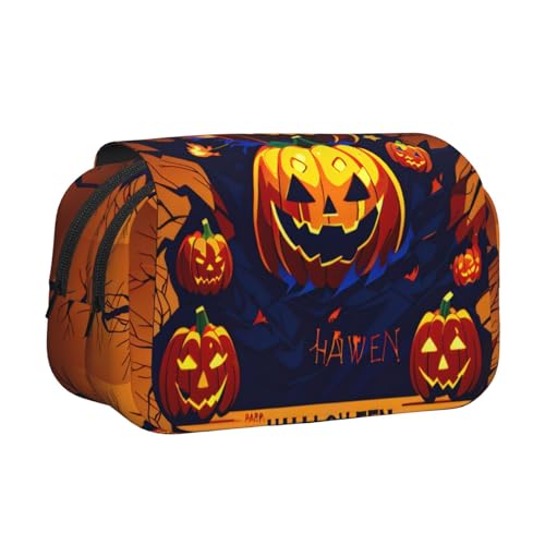 lootpe Federmäppchen mit Halloween-Kürbis-Druck, großes Fassungsvermögen, Marker-Tasche, Schreibwaren-Organizer-Tasche, tragbare Büro-Stifttasche von Lootpe