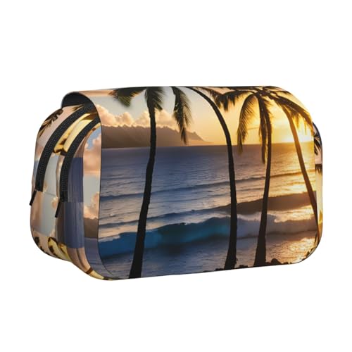 lootpe Federmäppchen mit Hawaii-Sonnenstrahlen-Aufdruck, großes Fassungsvermögen, Marker-Tasche, Schreibwaren-Organizer-Tasche, tragbare Büro-Stifttasche von Lootpe