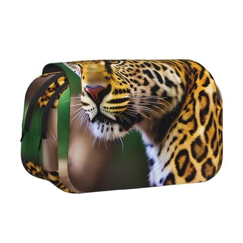 lootpe Federmäppchen mit Leopardenmuster, großes Fassungsvermögen, Markertasche, Schreibwaren-Organizer-Tasche, tragbare Büro-Stifttasche von Lootpe