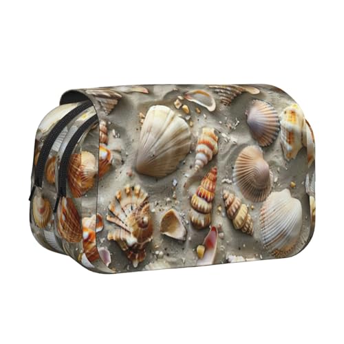 lootpe Federmäppchen mit Muschelsanddruck, großes Fassungsvermögen, Markertasche, Schreibwaren-Organizer-Tasche, tragbare Büro-Stifttasche von Lootpe