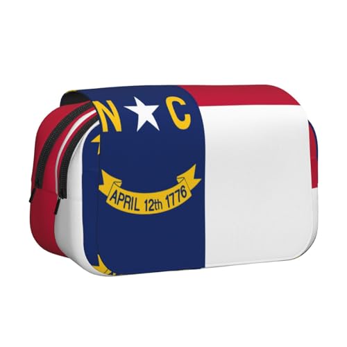 lootpe Federmäppchen mit Nord-Carolina-Flagge, großes Fassungsvermögen, Markertasche, Schreibwaren-Organizer-Tasche, tragbare Büro-Stifttasche von Lootpe