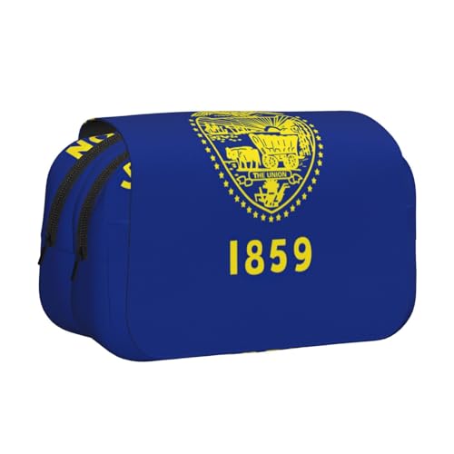 lootpe Federmäppchen mit Oregon-Flaggen-Druck, großes Fassungsvermögen, Markertasche, Schreibwaren-Organizer-Tasche, tragbare Büro-Stifttasche von Lootpe