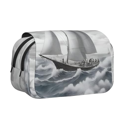 lootpe Federmäppchen mit Segelmotiv, großes Fassungsvermögen, Markertasche, Schreibwaren-Organizer-Tasche, tragbare Büro-Stifttasche von Lootpe