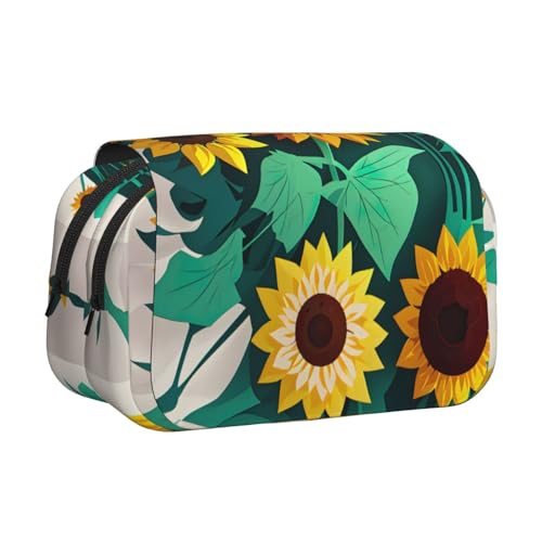 lootpe Federmäppchen mit Sonnenblumen-Motiv, großes Fassungsvermögen, Markertasche, Schreibwaren-Organizer-Tasche, tragbare Büro-Stifttasche von Lootpe