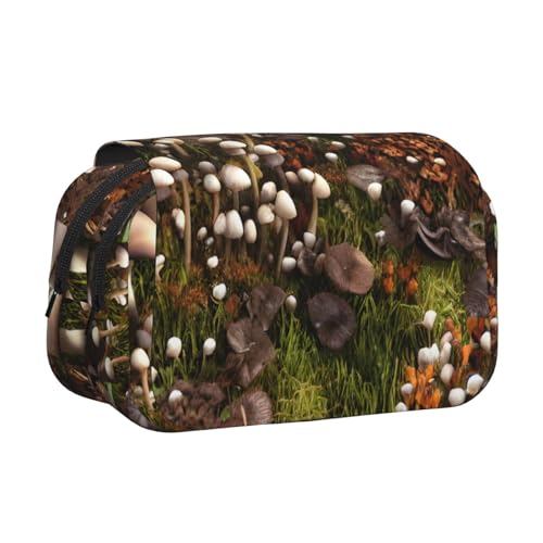 lootpe Federmäppchen mit Wildpilz-Aufdruck, großes Fassungsvermögen, Markertasche, Schreibwaren-Organizer-Tasche, tragbare Büro-Stifttasche von Lootpe