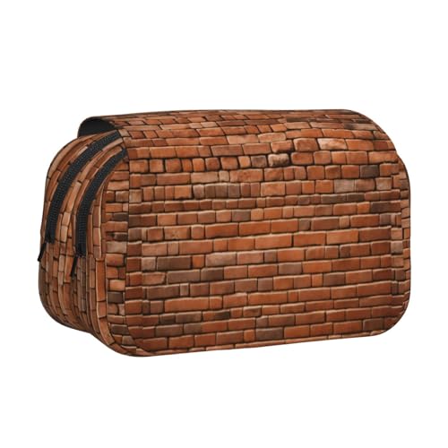 lootpe Federmäppchen mit altem Ziegelstein-Druck, großes Fassungsvermögen, Markertasche, Schreibwaren-Organizer-Tasche, tragbare Büro-Stifttasche von Lootpe