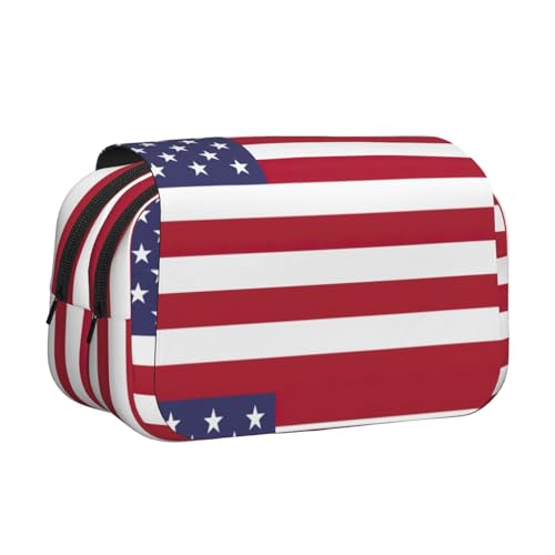 lootpe Federmäppchen mit amerikanischer Flagge, großes Fassungsvermögen, Markertasche, Schreibwaren-Organizer-Tasche, tragbare Büro-Stifttasche von Lootpe