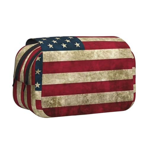 lootpe Federmäppchen mit amerikanischer Flagge, großes Fassungsvermögen, Markertasche, Schreibwaren-Organizer-Tasche, tragbare Büro-Stifttasche von Lootpe