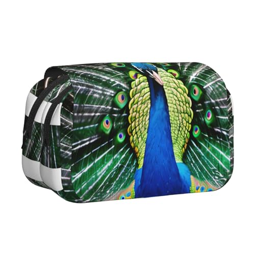 lootpe Federmäppchen mit frischem Pfauen-Aufdruck, großes Fassungsvermögen, Markertasche, Schreibwaren-Organizer-Tasche, tragbare Büro-Stifttasche von Lootpe