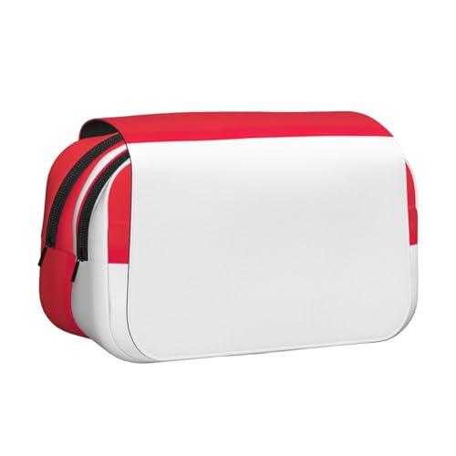 lootpe Federmäppchen mit indonesischer Flagge, großes Fassungsvermögen, Markertasche, Schreibwaren-Organizer-Tasche, tragbare Büro-Stifttasche von Lootpe