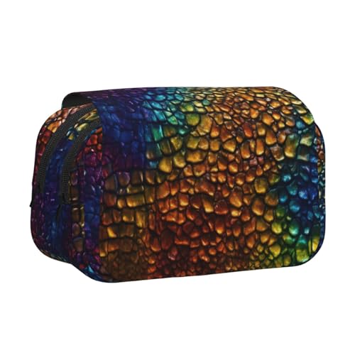 lootpe Federmäppchen mit klassischem Schlangenhaut-Druck, großes Fassungsvermögen, Markertasche, Schreibwaren-Organizer-Tasche, tragbare Büro-Stifttasche von Lootpe