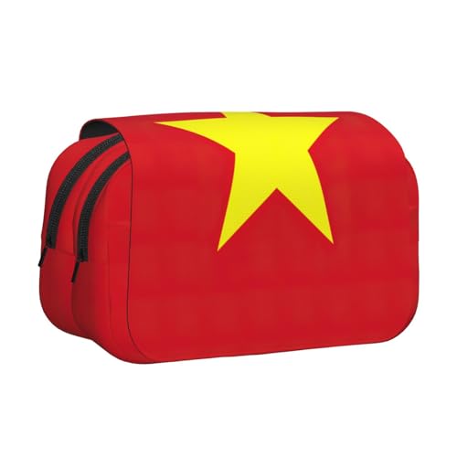 lootpe Federmäppchen mit vietnamesischer Flagge, großes Fassungsvermögen, Markertasche, Schreibwaren-Organizer-Tasche, tragbare Büro-Stifttasche von Lootpe