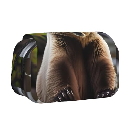 lootpe Federmäppchen mit weißem Bären-Motiv, großes Fassungsvermögen, Markertasche, Schreibwaren-Organizer-Tasche, tragbare Büro-Stifttasche von Lootpe