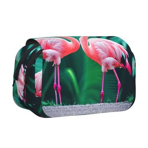 lootpe Federmäppchen mit zwei Flamingo-Aufdruck, großes Fassungsvermögen, Markertasche, Schreibwaren-Organizer-Tasche, tragbare Büro-Stifttasche von Lootpe