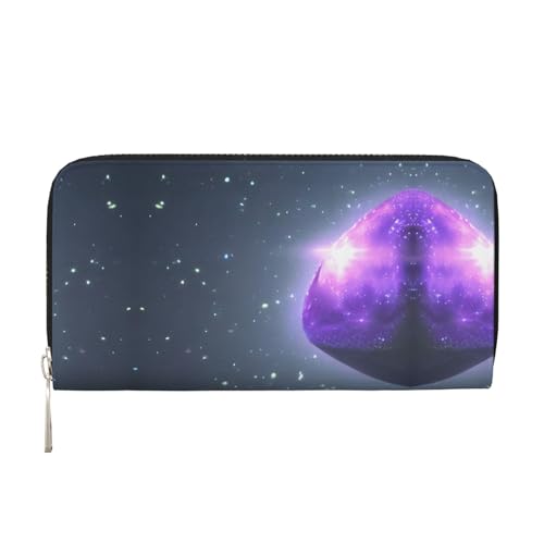 lootpe Galaxy Starry Space Purple Starry Print Damen Geldbörse Damen Kreditkartenhalter Handy Geldbörse Geldbörse Lange Clutch Handtasche von Lootpe