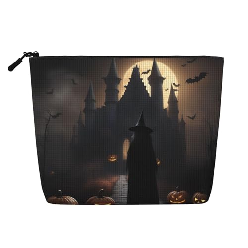 lootpe Halloween Gothic 1 Print Reise Make-up Tasche Große Kapazität Kosmetiktaschen für Frauen Tragbare Kosmetiktasche Kulturbeutel von Lootpe