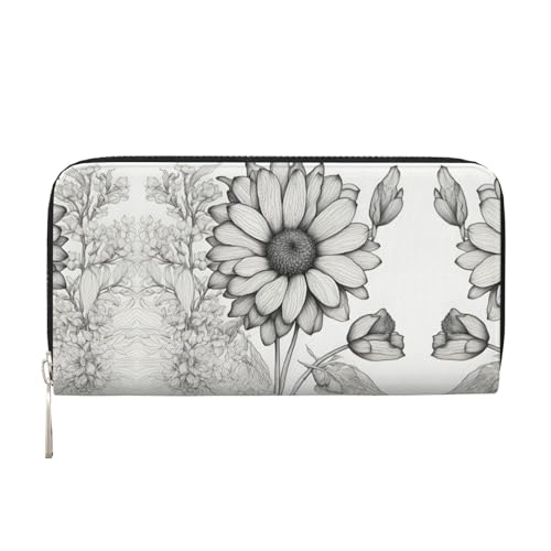 lootpe Handgezeichnete Blumen-Geldbörse für Damen, Kreditkartenhalter, Handygeldbörse, lange Clutch-Handtasche von Lootpe