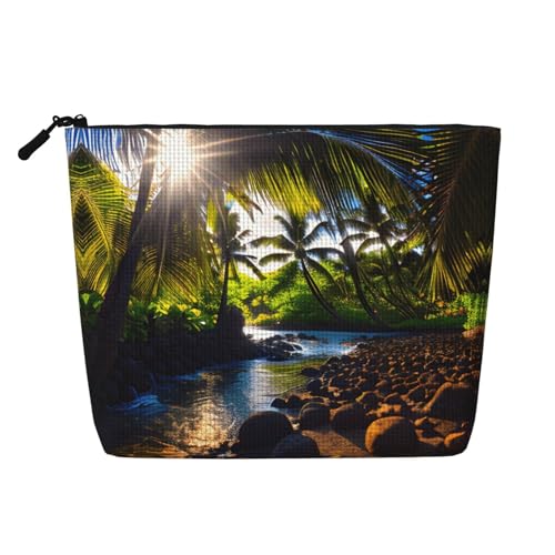 lootpe Hawaii Sunbeams Print Reise Make-up Tasche Große Kapazität Kosmetiktasche für Frauen Tragbare Kosmetiktasche Kulturbeutel von Lootpe