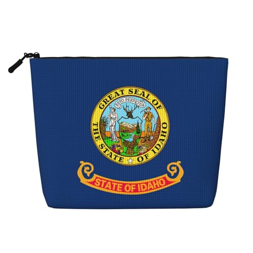 lootpe Idaho Reise-Make-up-Tasche mit Staatsflaggen-Druck, große Kapazität, Kosmetiktasche für Damen, tragbare Kosmetiktasche, Kulturbeutel von Lootpe