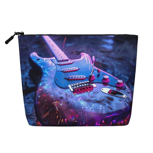lootpe Kosmetiktasche mit schönem Gitarrendruck, große Kapazität, Kosmetiktasche für Damen, tragbare Kosmetiktasche, Kulturbeutel von Lootpe