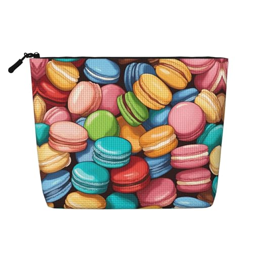 lootpe Macaron Biscuit Flavored Print Travel Makeup Bag Large Capacity Cosmetic Bags For Women Portable Cosmetic Bag Toiletry Bag von Lootpe