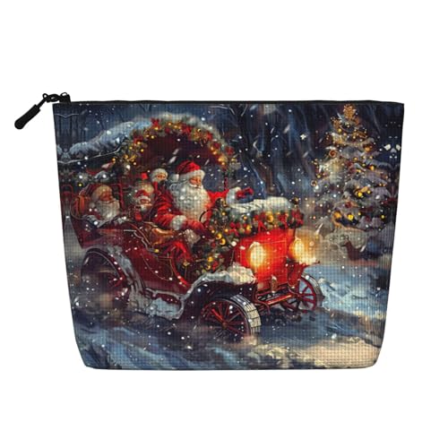 lootpe Make-up-Tasche mit Weihnachtsmotiv, große Kapazität, Kosmetiktasche für Damen, tragbare Kosmetiktasche, Kulturbeutel von Lootpe