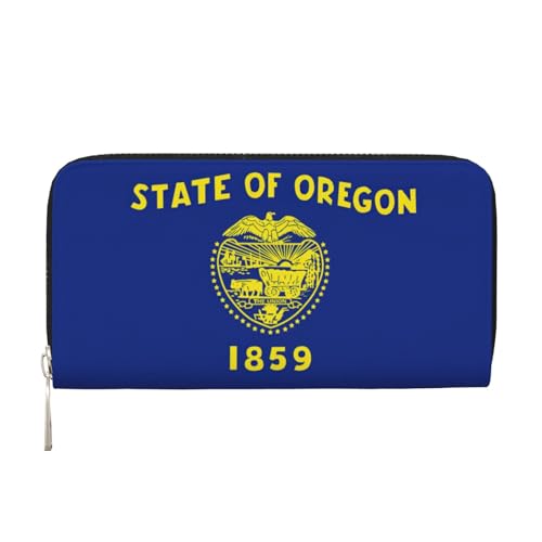 lootpe Oregon Damen Geldbörse mit Staatsflaggen-Druck, Kreditkartenhalter, Handygeldbörse, lange Clutch von Lootpe