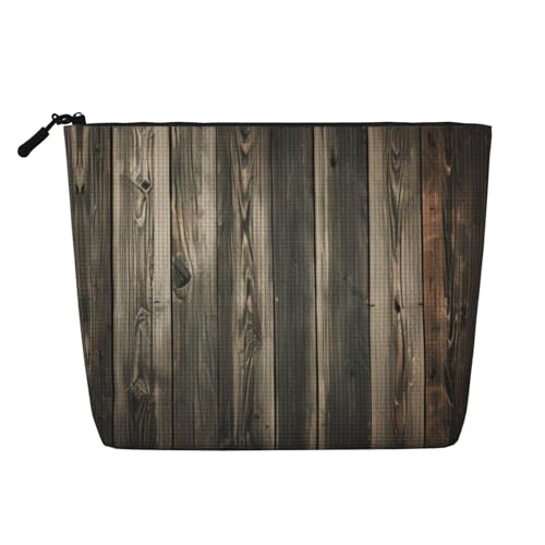 lootpe Planks Reise-Make-up-Tasche, verwitterter alter Look, große Kapazität, Kosmetiktasche für Damen, tragbare Kosmetiktasche, Kulturbeutel von Lootpe