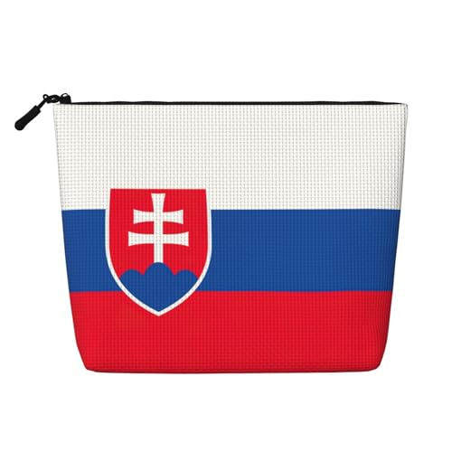 lootpe Reise-Make-up-Tasche, Motiv: Flagge der Slowakei, große Kapazität, Kosmetiktasche für Damen, tragbare Kosmetiktasche, Kulturbeutel von Lootpe