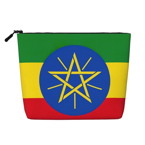 lootpe Reise-Make-up-Tasche, Motiv: Flagge von Äthiopien, große Kapazität, Kosmetiktasche für Damen, tragbare Kosmetiktasche, Kulturbeutel von Lootpe