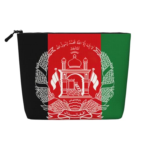 lootpe Reise-Make-up-Tasche, Motiv: Flagge von Afghanistan, große Kapazität, Kosmetiktasche für Damen, tragbare Kosmetiktasche, Kulturbeutel von Lootpe