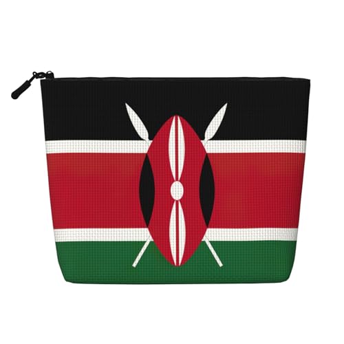 lootpe Reise-Make-up-Tasche, Motiv: Flagge von Kenia, große Kapazität, Kosmetiktasche für Damen, tragbare Kosmetiktasche, Kulturbeutel von Lootpe