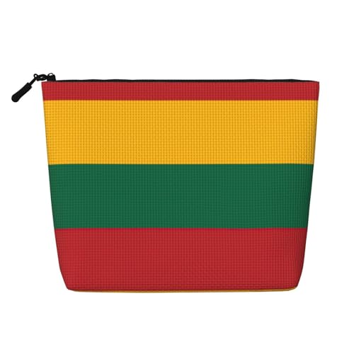 lootpe Reise-Make-up-Tasche, Motiv: Flagge von Litauen, große Kapazität, Kosmetiktasche für Damen, tragbare Kosmetiktasche, Kulturbeutel von Lootpe