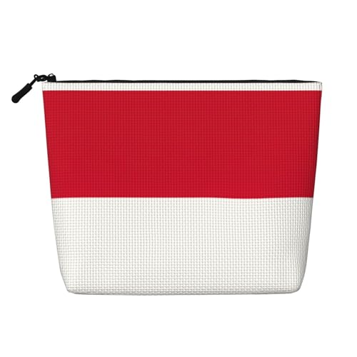 lootpe Reise-Make-up-Tasche, Motiv: Flagge von Monaco, große Kapazität, Kosmetiktasche für Damen, tragbare Kosmetiktasche, Kulturbeutel von Lootpe