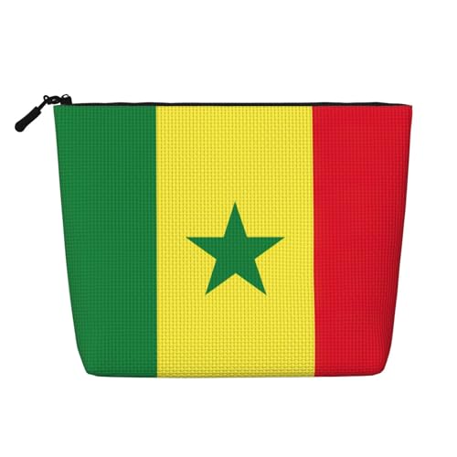lootpe Reise-Make-up-Tasche, Motiv: Flagge von Senegal, große Kapazität, Kosmetiktasche für Damen, tragbare Kosmetiktasche, Kulturbeutel von Lootpe