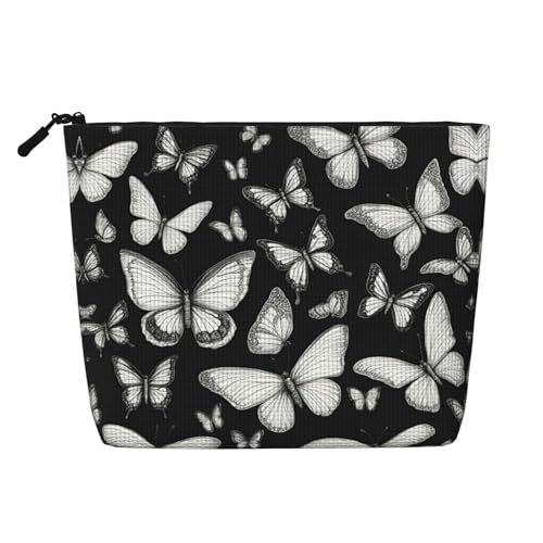 lootpe Reise-Make-up-Tasche, handgezeichneter Farbschmetterling, große Kapazität, Kosmetiktasche für Damen, tragbare Kosmetiktasche, Kulturbeutel von Lootpe