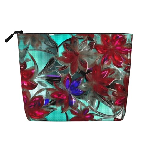 lootpe Reise-Make-up-Tasche mit Blumenmuster, große Kapazität, Kosmetiktasche für Damen, tragbare Kosmetiktasche, Kulturbeutel von Lootpe