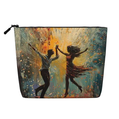 lootpe Reise-Make-up-Tasche mit Musikdruck, große Kapazität, Kosmetiktasche für Damen, tragbare Kosmetiktasche, Kulturbeutel von Lootpe