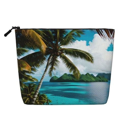 lootpe Reise-Make-up-Tasche mit Norwegeninsel-Druck, große Kapazität, Kosmetiktaschen für Frauen, tragbare Kosmetiktasche, Kulturbeutel von Lootpe