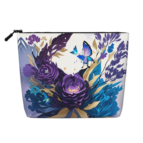 lootpe Reise-Make-up-Tasche mit Schmetterlingsdruck, große Kapazität, Kosmetiktasche für Damen, tragbare Kosmetiktasche, Kulturbeutel von Lootpe