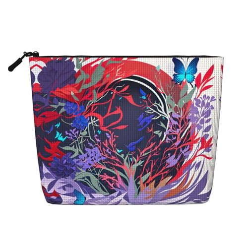 lootpe Reise-Make-up-Tasche mit Schmetterlingsdruck, große Kapazität, Kosmetiktasche für Damen, tragbare Kosmetiktasche, Kulturbeutel von Lootpe