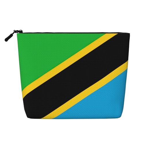 lootpe Reise-Make-up-Tasche mit Tansania-Flagge, große Kapazität, Kosmetiktasche für Damen, tragbare Kosmetiktasche, Kulturbeutel von Lootpe
