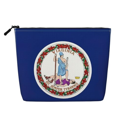 lootpe Reise-Make-up-Tasche mit Virginia Staatsflagge, große Kapazität, Kosmetiktasche für Damen, tragbare Kosmetiktasche, Kulturbeutel von Lootpe