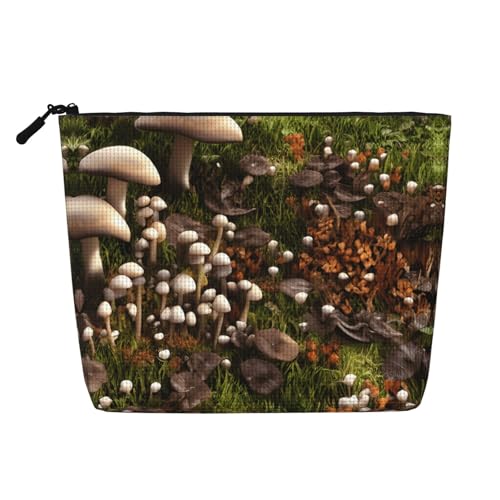 lootpe Reise-Make-up-Tasche mit Wildpilzdruck, große Kapazität, Kosmetiktaschen für Frauen, tragbare Kosmetiktasche, Kulturbeutel von Lootpe