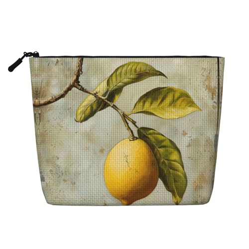 lootpe Reise-Make-up-Tasche mit Zitronenfruchtdruck, große Kapazität, Kosmetiktasche für Damen, tragbare Kosmetiktasche, Kulturbeutel von Lootpe