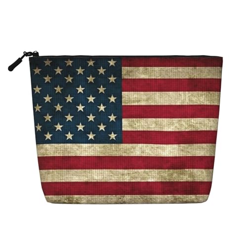 lootpe Reise-Make-up-Tasche mit amerikanischer Flagge, große Kapazität, Kosmetiktasche für Damen, tragbare Kosmetiktasche, Kulturbeutel von Lootpe
